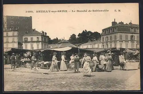 AK Neuilly-sur-Seine, Le Marché de Sablonville
