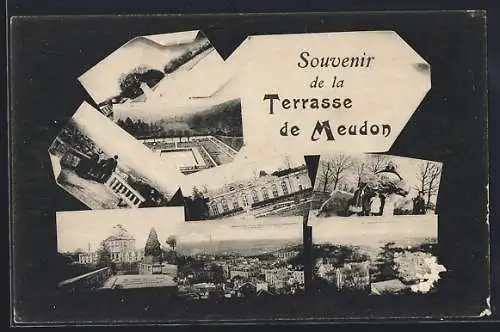 AK Meudon, Souvenir de la Terrasse de Meudon avec vues panoramiques et scènes pittoresques
