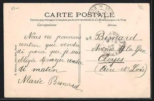 AK Meudon, Le Viaduc et train sur les voies ferrées en hiver