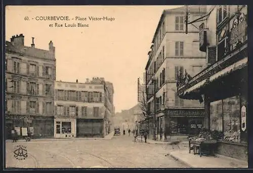 AK Courbevoie, Place Victor-Hugo et Rue Louis-Blanc