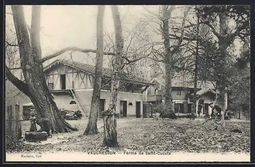 AK Vaucresson, Ferme de Saint-Cucufa et paysage arboré