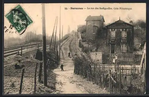 AK Suresnes, La rue des Radiguelles. Coin Pittoresque