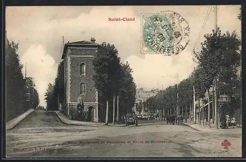 AK Saint-Cloud, Boulevard de Versailles et Route de Montretout