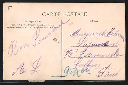 AK Robinson, La Promenade, direction du bois avec des cavaliers et une calèche