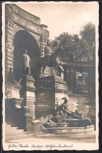 AK Halle /Saale, Kaiser Wilhelmdenkmal