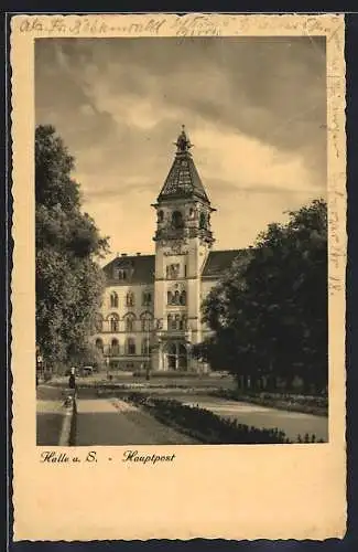 AK Halle a. S., Blick zur Hauptpost