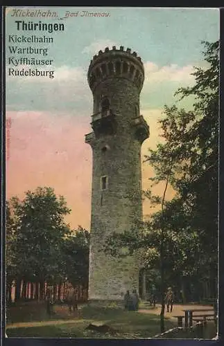 AK Bad Ilmenau /Thüringen, Kickelhahn, Wartburg, Kyffhäuser, Rudelsburg