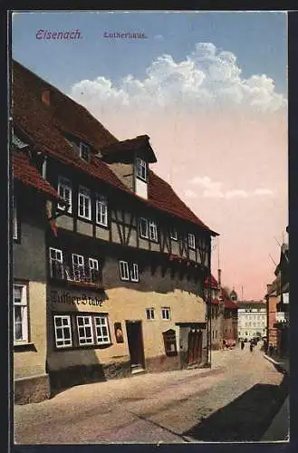 AK Eisenach, Strassenpartie am Lutherhaus