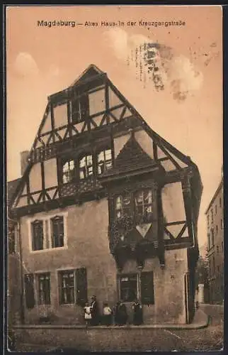 AK Magdeburg, altes Haus in der Kreuzgangtrasse