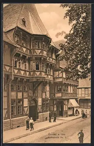 AK Goslar, Blick in die Marktstrasse