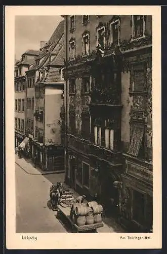AK Leipzig, Strassenpartie am Thüringer Hof