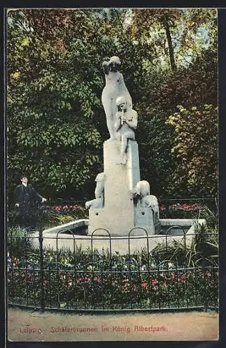 AK Leipzig, Schäferbrunnen im König Albertpark