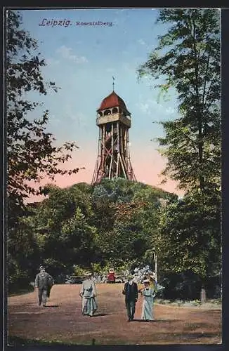 AK Leipzig, Rosentalberg mit Aussichtsturm