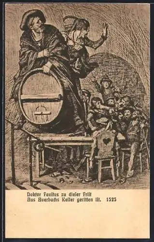 Künstler-AK Leipzig, Gasthaus Auerbachs Keller, Grimmaische Strasse 2