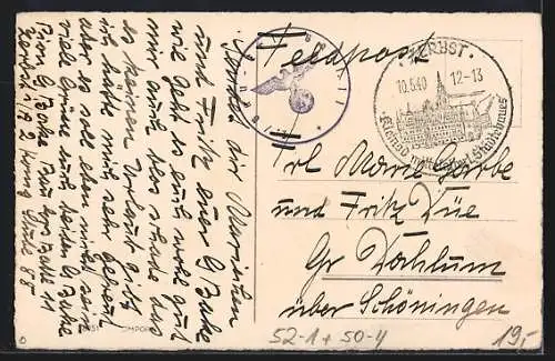 Künstler-AK Frosch-Mutter und ihre Kinder kaufen bei einem Maikäfer Süssigkeiten, Fröhliche Pfingsten