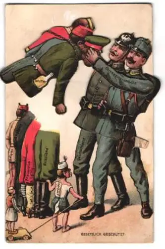 Mechanische-AK Deutschland und Österreich-Ungarn besiegen Russland, Frankreich und England