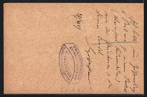 Vorläufer-AK Frankfurt, 1889, Ganzsache der Privaten Stadtpost mit Stempel