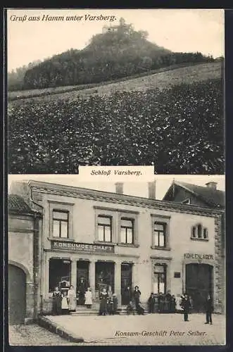 AK Hamm unter Varsberg, Konsum-Geschäft Peter Seiber, Schloss Varsberg