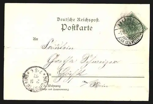 Lithographie Rufach /Ob. Elsass, Institut St. Joseph, Arbogast-Kirche. Schloss Isenburg und Kaiserl. Landw.-Schule