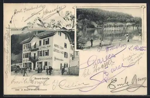 AK Grand-Lucelle, Hotel zum Lützel-Hof, Partie am Seeufer