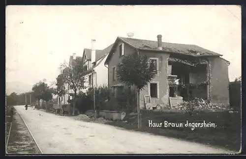 AK Ingersheim, Haus Braun mit Strassenpartie