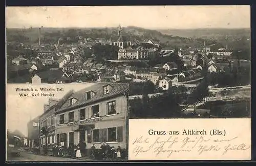 AK Altkirch /Els., Gasthaus zum Wilhelm Tell, Bes. Karl Häusler