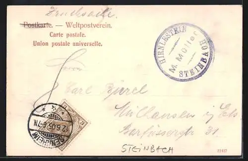 AK Steinbach, Gasthaus von M. Müller beim Hirnlestein
