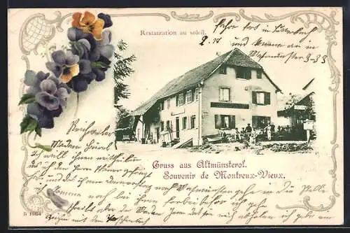 AK Montreux-Vieux, Restauration au soleil