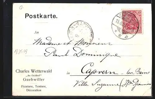 AK Guebwiller, Au Gräthof, Propr. Charles Wetterwald