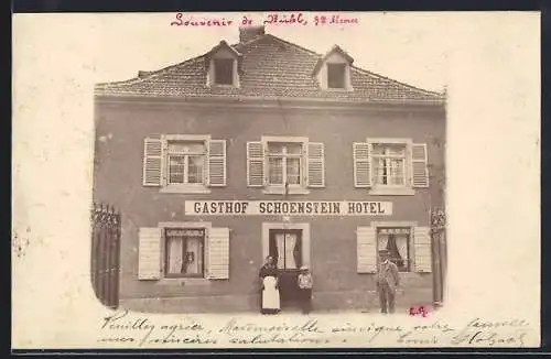 Foto-AK Bühl /Kr. Gebweiler, Gasthof und Hotel Schoenstein