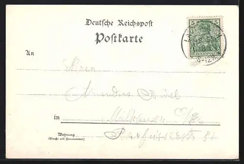 Lithographie Lautenbach bei Gebweiler, Gasthaus zum Engel, Kirche, Kanzel in der Kirche