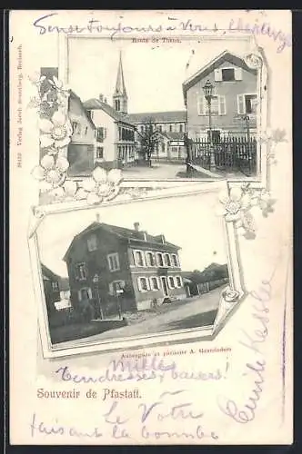 AK Pfastatt, Aubergiste et patissier A. Grandadam, Route de Thann