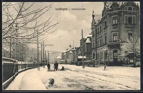 AK Dresden-Laubegast, Colonialwaren-Geschäft in der Leubenerstrasse