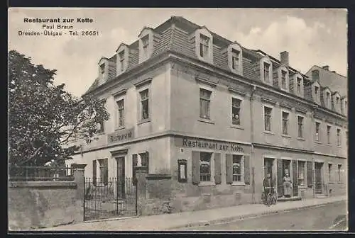 AK Dresden-Übigau, Restaurant zur Kette, Bes. Paul Braun