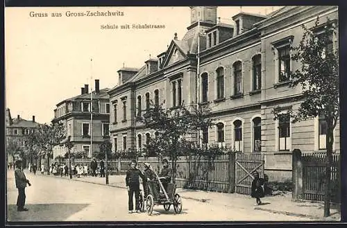 AK Dresden-Zschachwitz, Schule mit Schulstrasse