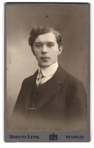 Fotografie Robert Lenk, Budweis, Parkstrasse 40, Porträt eines jungen Mannes