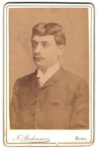 Fotografie N. Stockmann, Wien, Praterstrasse 10, Porträt eines jungen Mannes im Anzug