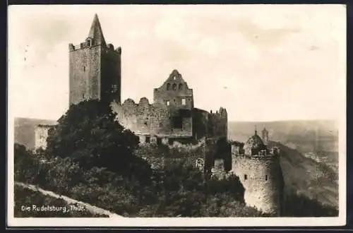 AK Rudelsburg /Thür., Blick auf die Burgruine