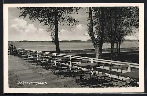 AK Rangsdorf, Seeterrasse mit Blick auf den Rangsdorfer See