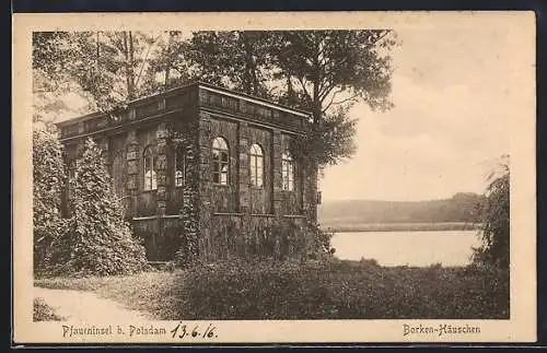 AK Berlin-Wannsee b. Potsdam, Borken-Häuschen auf der Pfaueninsel