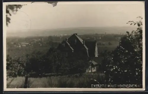AK Dresden, Exerzitienhaus Hoheneichen mit Blick auf den Ort