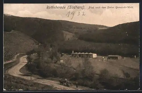AK Rottleberode /Südharz, Blick nach dem Sieben Gemeinde-Wald