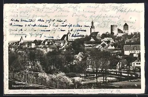 AK Querfurt, Ortsansicht mit Kirche