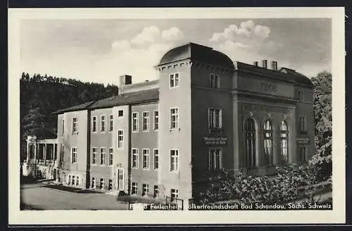 AK Bad Schandau /Sächs. Schweiz, FDGB-Ferienheim Völkerfreundschaft