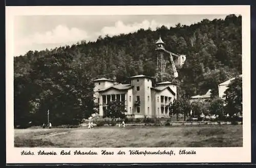 AK Bad Schandau, Haus der Völkerfreundschaft, Elbseite