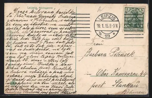 AK Leipzig, Reichsgericht mit Strassenpartie