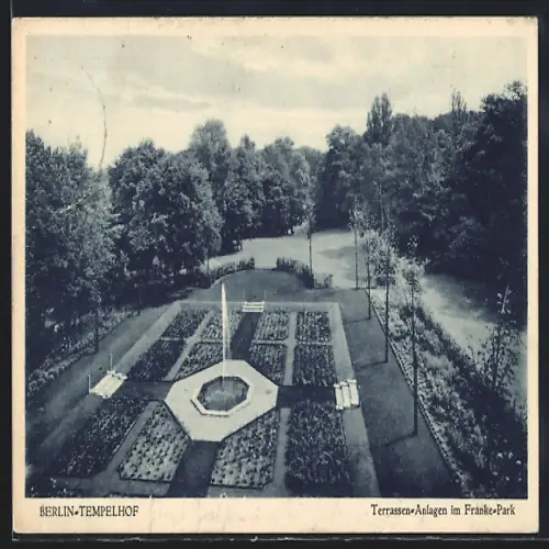 AK Berlin-Tempelhof, Terrassen-Anlagen im Franke-Park