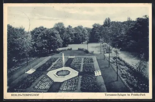 AK Berlin-Tempelhof, Terrassen-Anlagen im Franke-Park