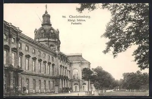 AK Berlin-Charlottenburg, Königl. Schloss von der Parkseite aus