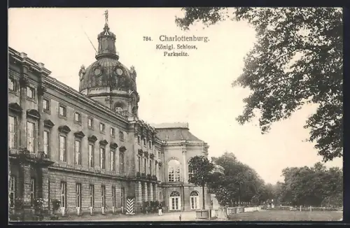 AK Berlin-Charlottenburg, Königl. Schloss von der Parkseite aus